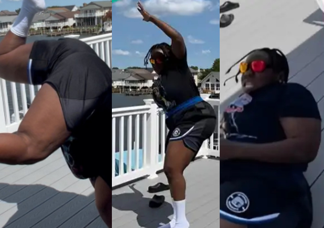 “You no fit carry urself”- Teni lands on the floor as she does ‘Up and Grateful’ challenge, Funny video trends