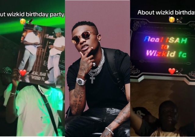 Wizkid’s Fans Celebrate Singer’s 34th Birthday In Grand Style, Shut Down Nightclub With His Portraits