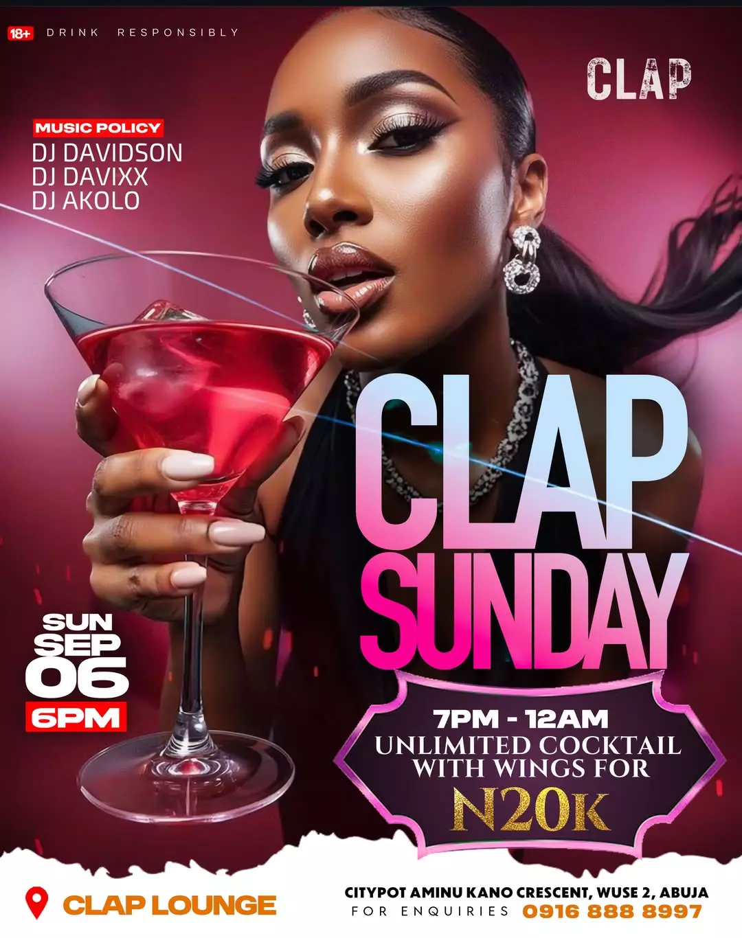 CLAP Sunday at CLAP Lounge – Abuja