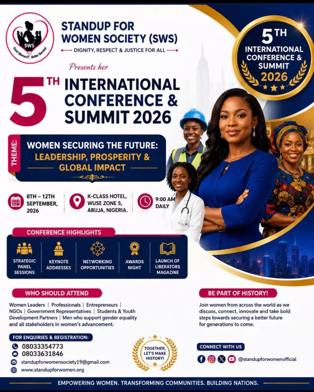 5TH INTERNATIONAL CONFERENCE & SUMMIT 2026 BY THE STANDUP FOR WOMEN SOCIETY (SWS)