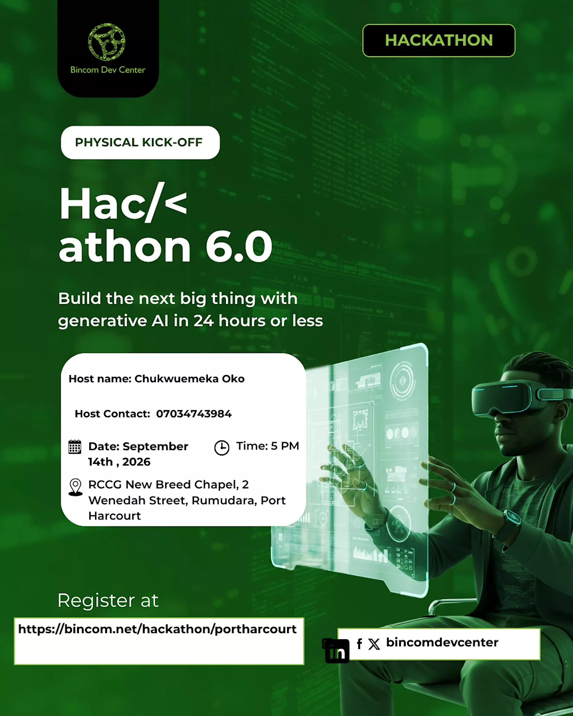 BINCOM DEV CENTER HACKATHON 6.0