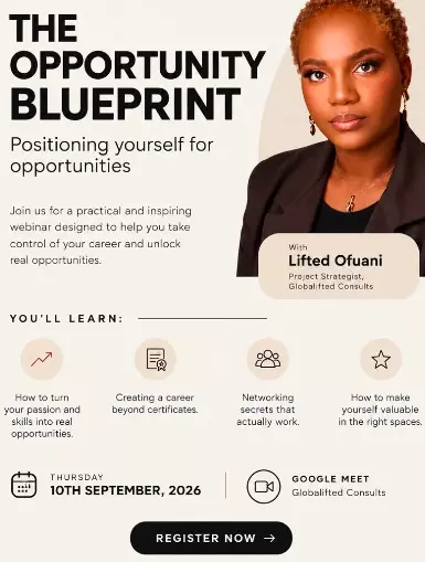 THE OPPORTUNITY BLUEPRINT WITH LIFTED OFUANI | GLOBALLIFTED CONSULTS