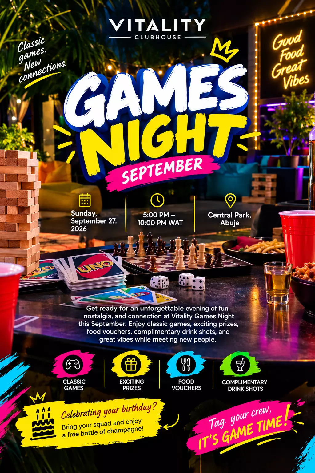 VITALITY GAMES NIGHT SEPTEMBER — VITALITY CLUBHOUSE