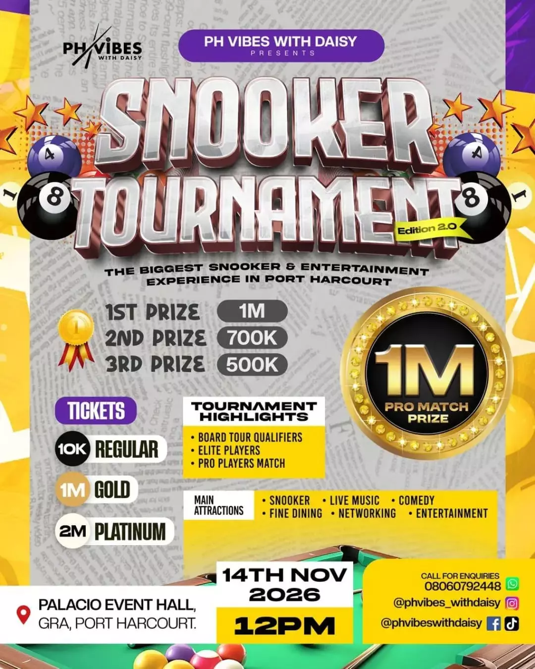 PH VIBES WITH DAISY SNOOKER TOURNAMENT