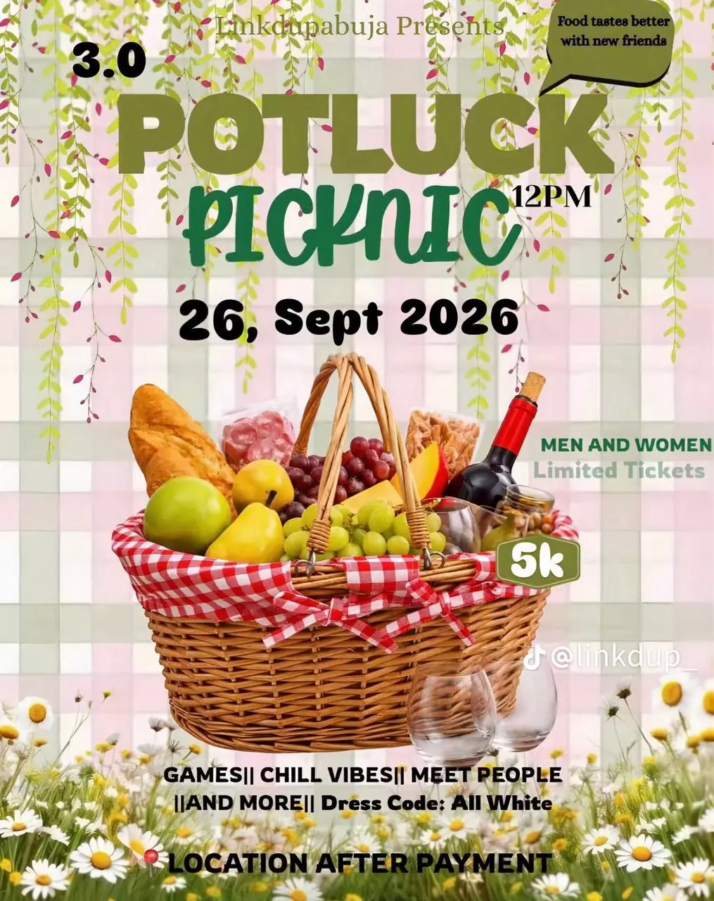 ALL WHITE POTLUCK PICNIC 3.0