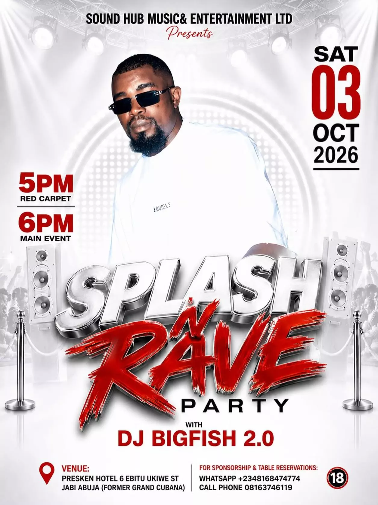 SPLASH RAVE PARTY WITH DJ BIGFISH 2.0 – BY SOUND HUB MUSIC & ENTERTAINMENT LTD