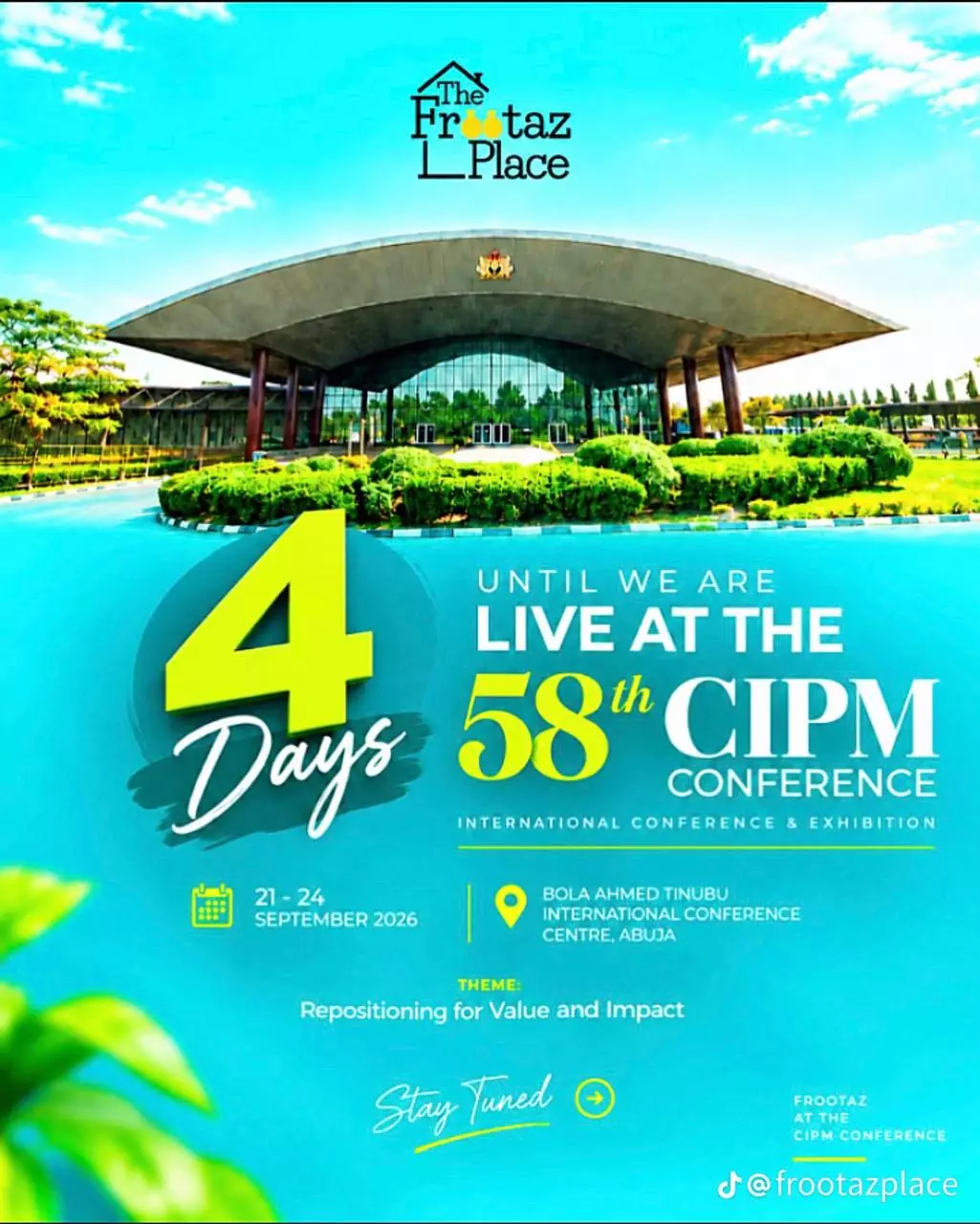 FROOTAZ PLACE – LIVE AT THE 58TH CIPM INTERNATIONAL CONFERENCE & EXHIBITION 2026