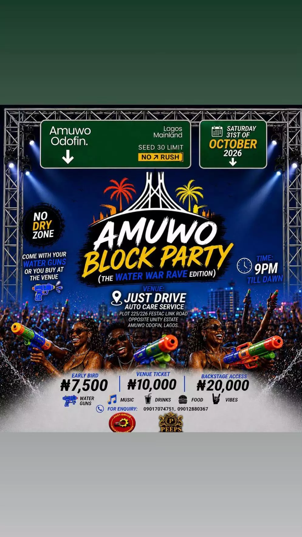 AMUWO BLOCK PARTY — THE WATER WAR RAVE