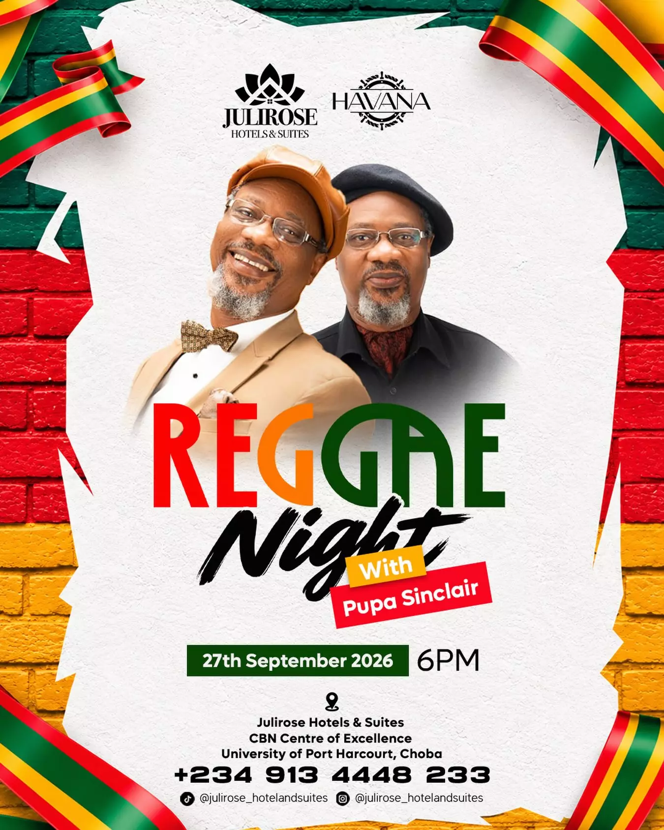 RAGGAE NIGHT WITH PUPA SINCLAIR