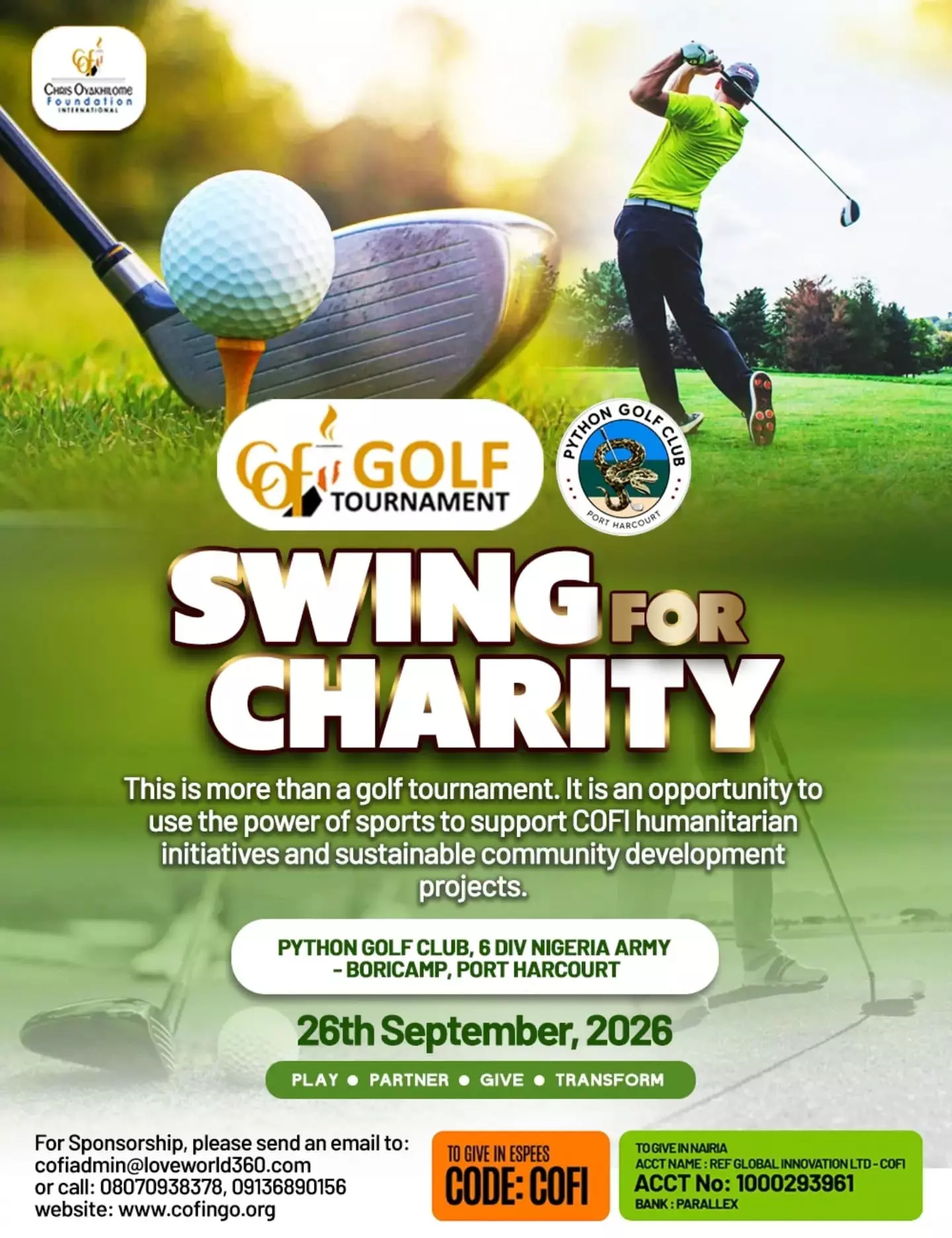 SWING FOR CHARITY