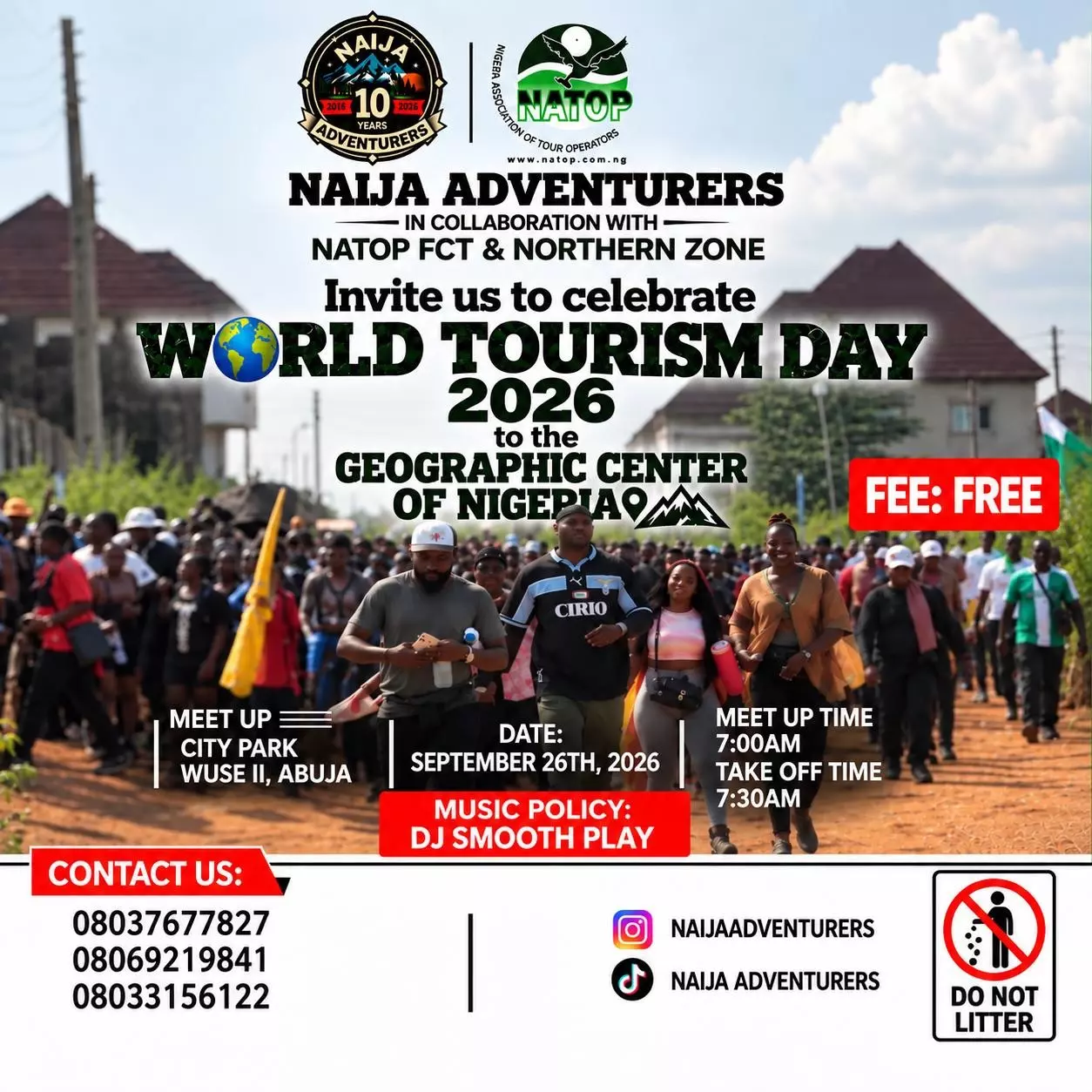 NAIJA ADVENTURERS 10TH ANNIVERSARY WORLD TOURISM DAY 2026 HIKE