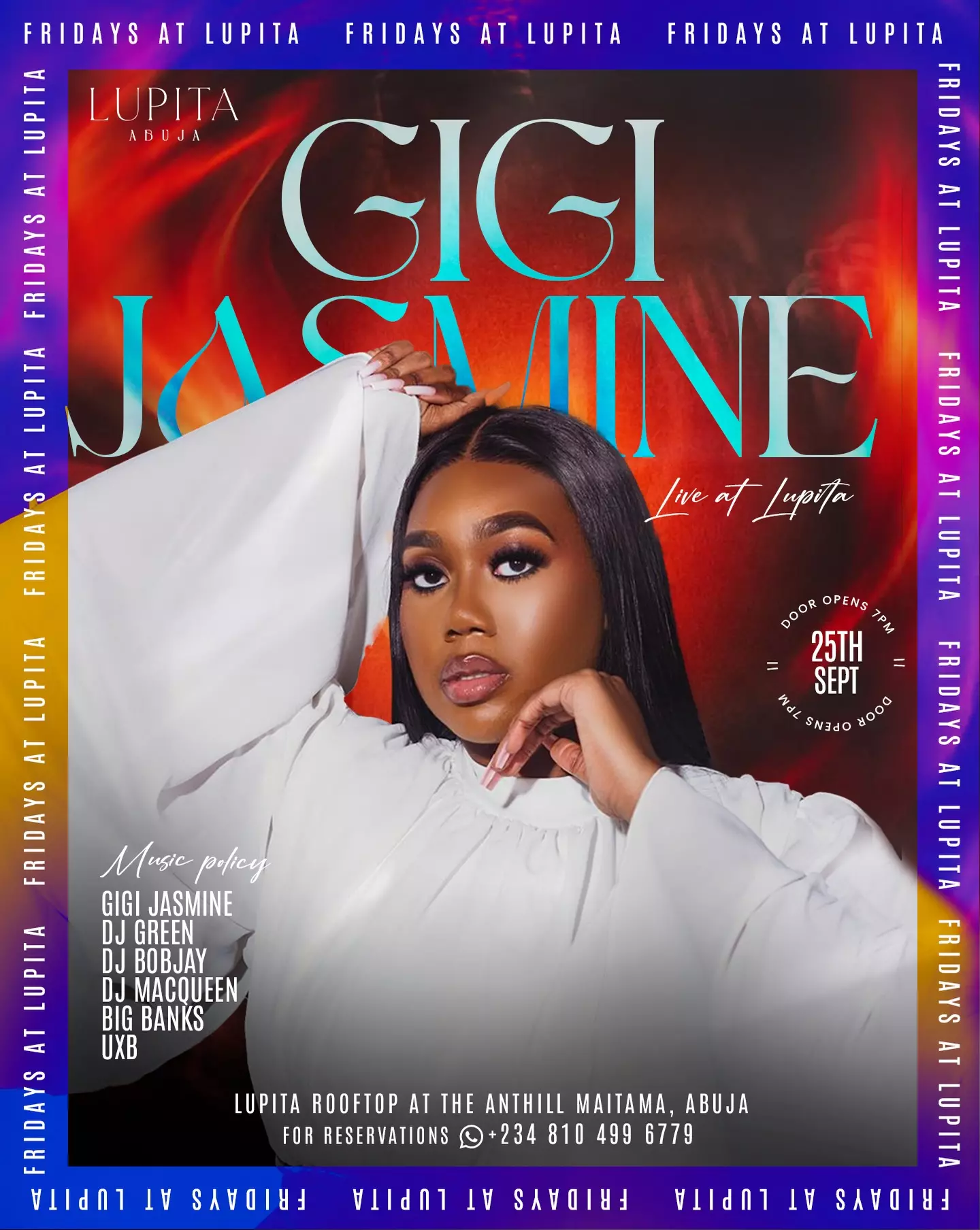 GIGI JASMINE LIVE AT LUPITA — FRIDAYS AT LUPITA