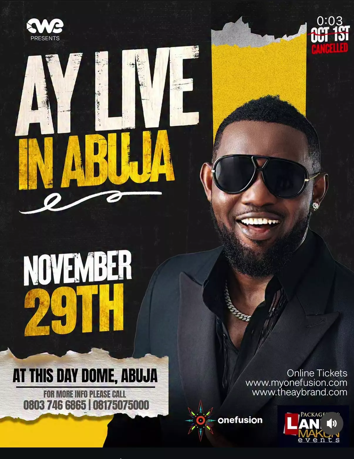 AY LIVE IN ABUJA — BY ONEFUSION