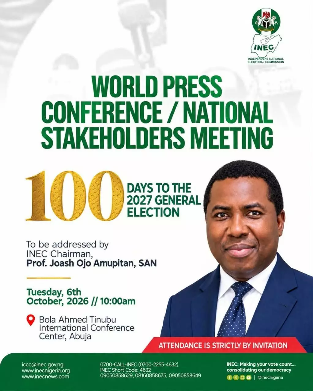 WORLD PRESS CONFERENCE / NATIONAL STAKEHOLDERS MEETING — INEC