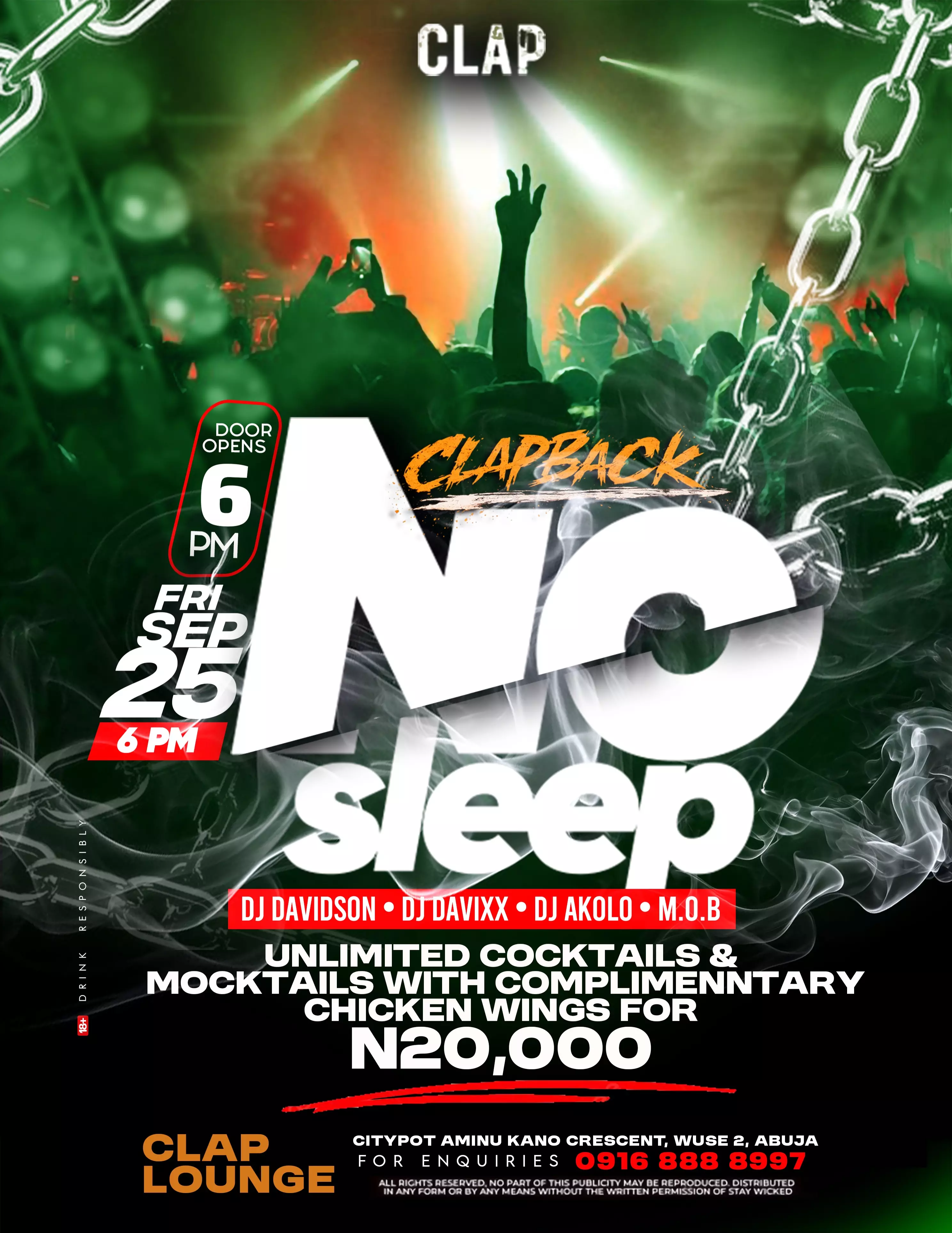 NO SLEEP — CLAP LOUNGE