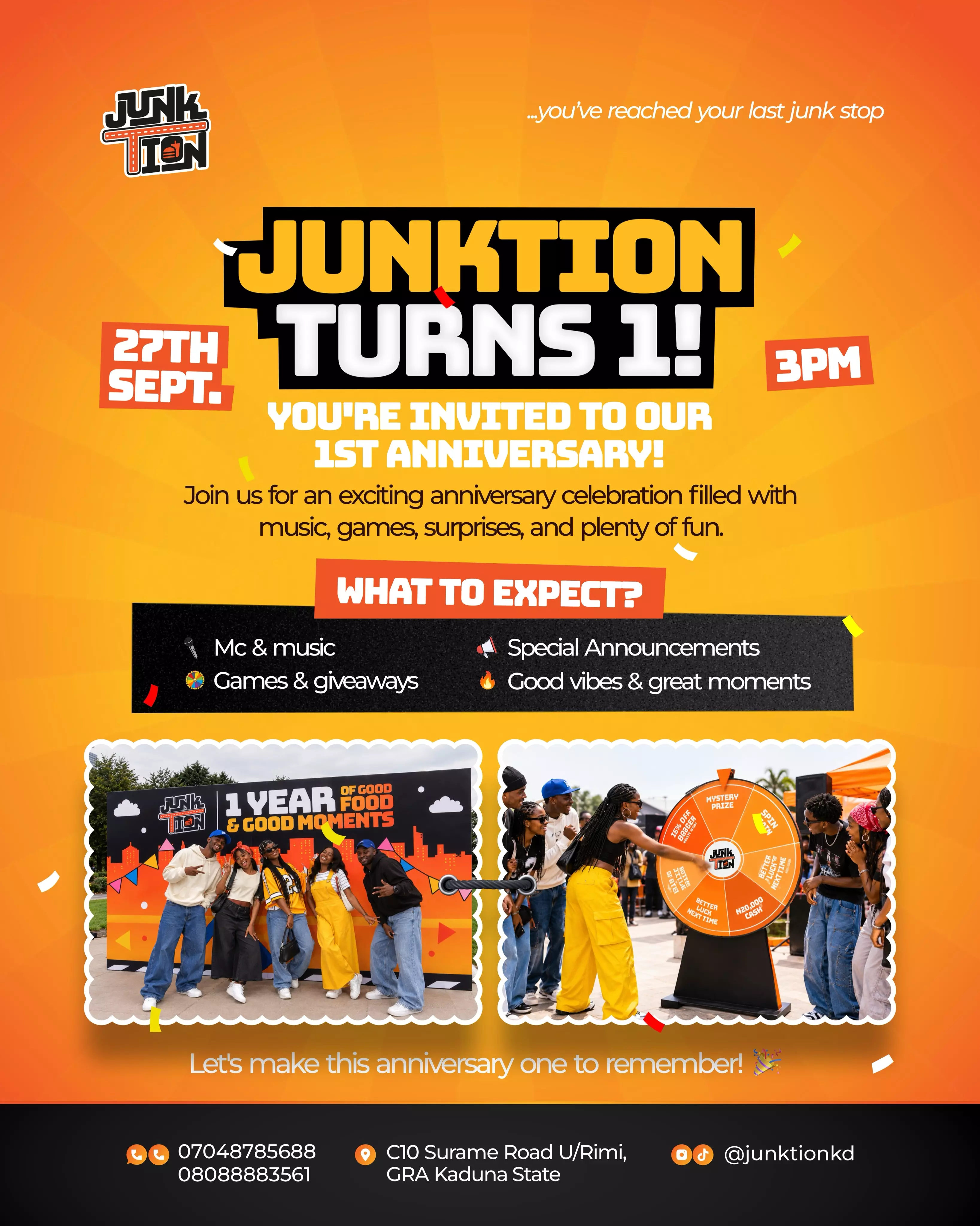 JUNKTION TURNS 1! – JUNKTION 1ST ANNIVERSARY CELEBRATION