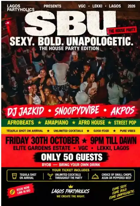 LAGOS PARTYHOLICS PRESENTS SBU