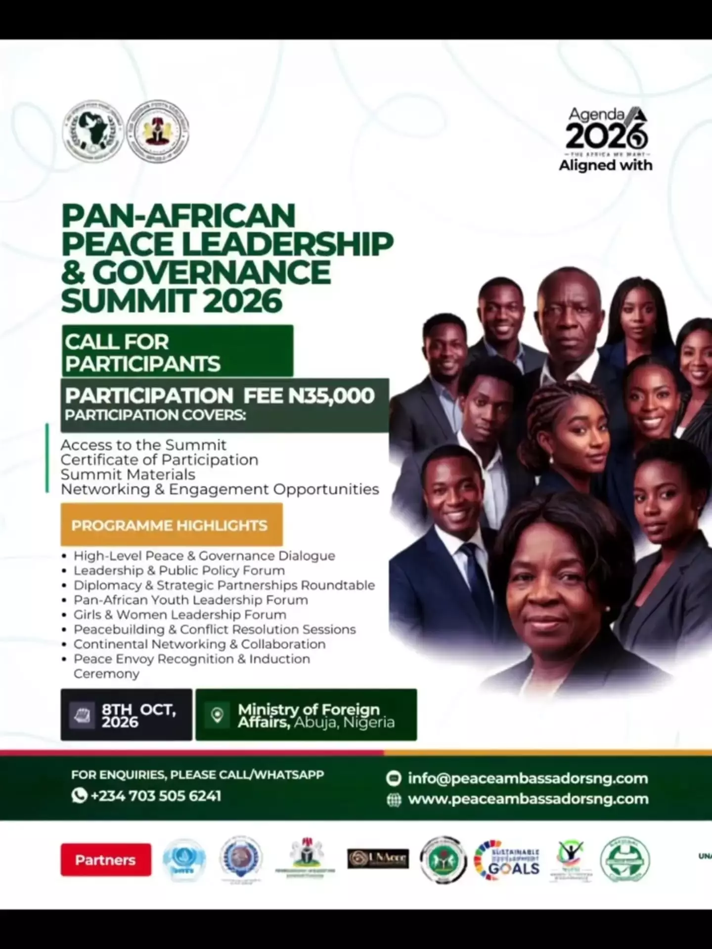 PAN-AFRICAN PEACE LEADERSHIP & GOVERNANCE SUMMIT 2026