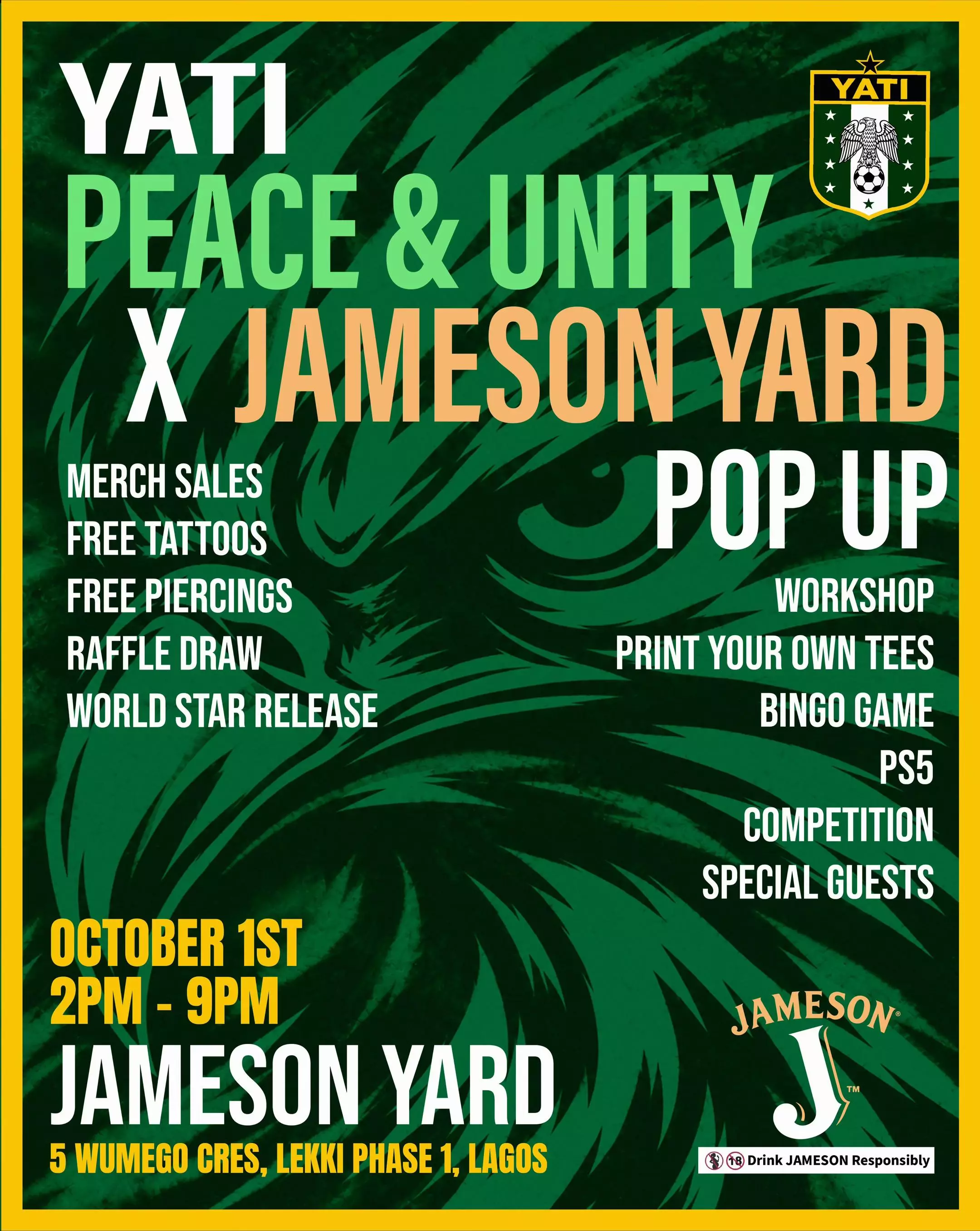 YATI PEACE & UNITY X JAMESON YARD POP UP