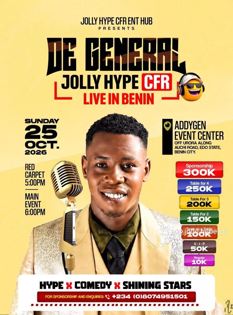 JOLLY HYPE CFR LIVE IN BENIN