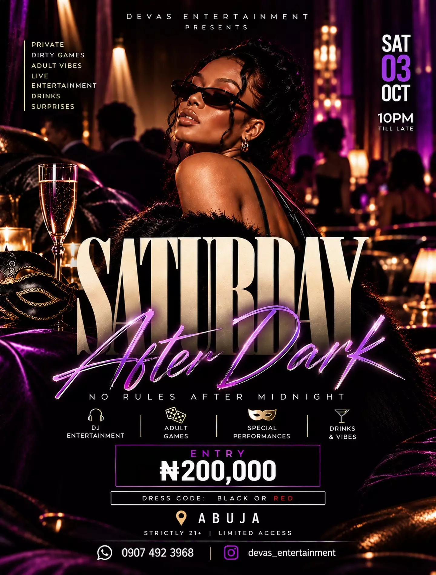 SATURDAY AFTER DARK — DEVA(S) ENTERTAINMENT