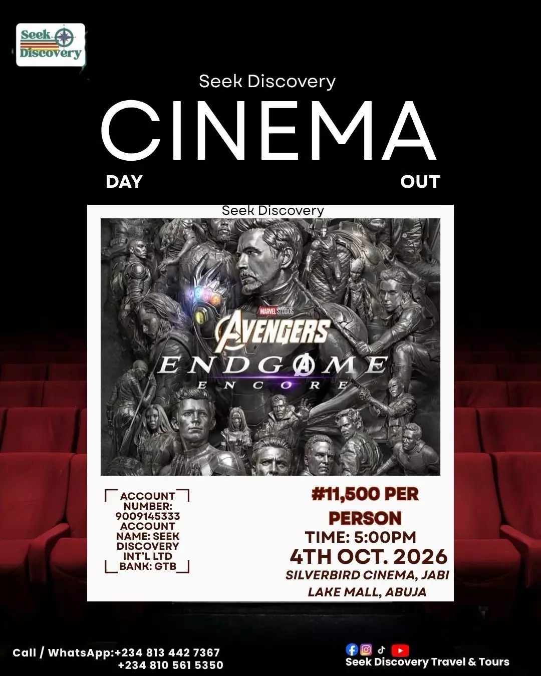 SEEK DISCOVERY CINEMA DAY: AVENGERS: ENDGAME ENCORE