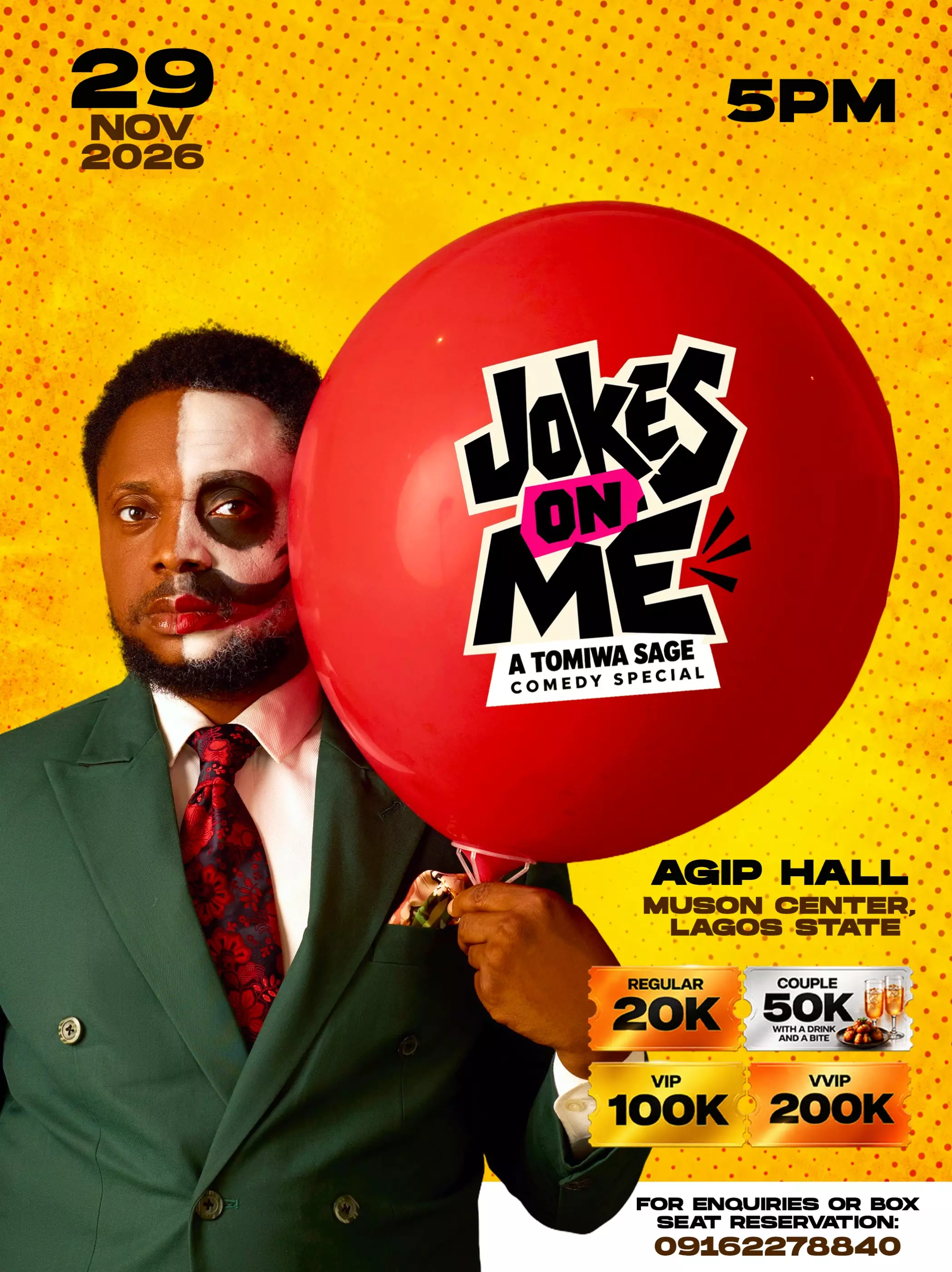 JOKES ON ME — A TOMIWA SAGE COMEDY SPECIAL
