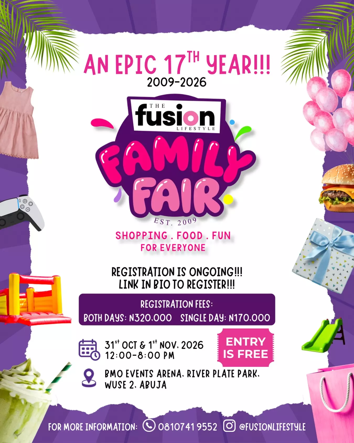 THE FUSION LIFESTYLE 17TH YEAR FAMILY FAIR 2026