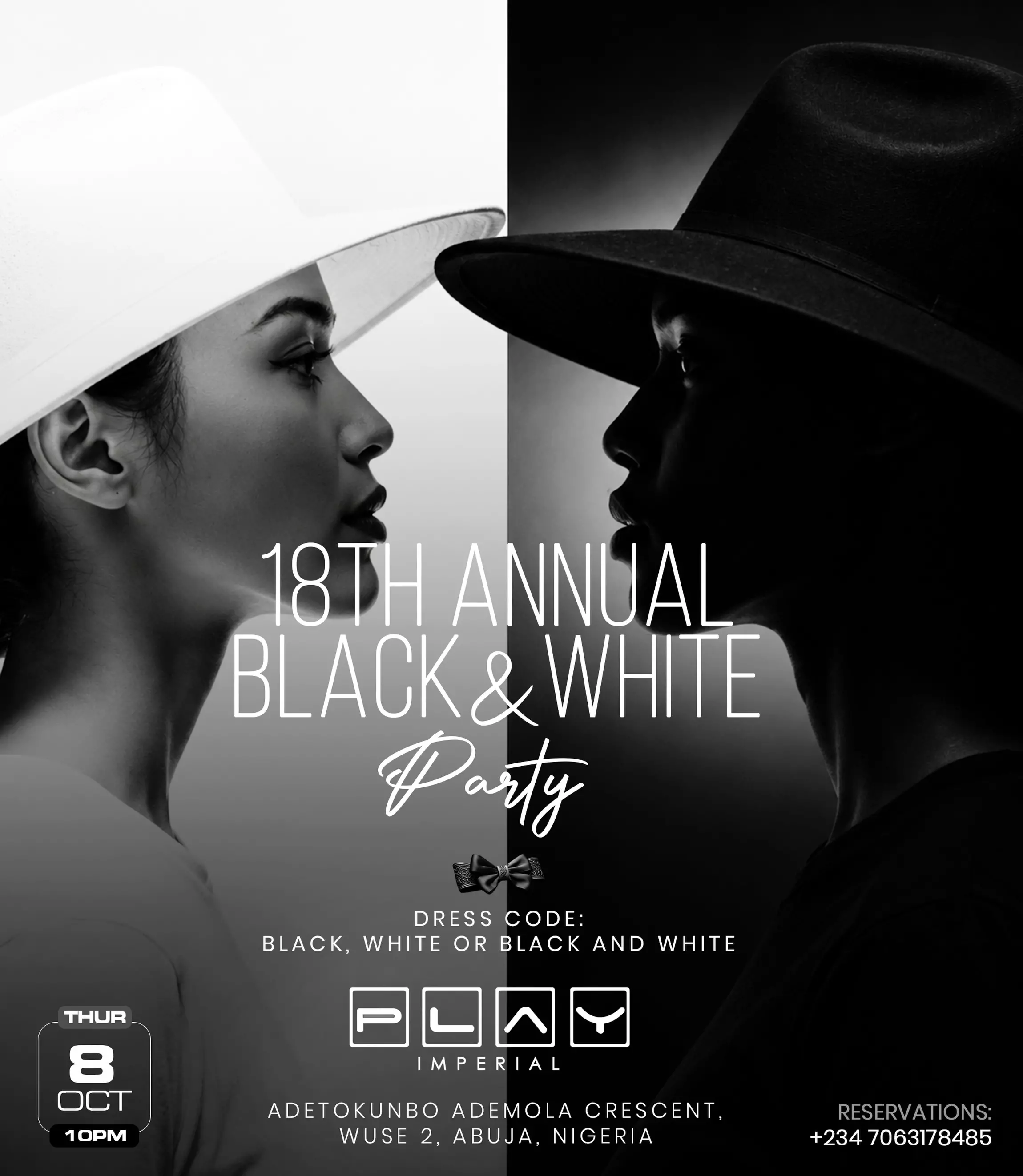18TH ANNUAL BLACK & WHITE PARTY – PLAY IMPERIAL
