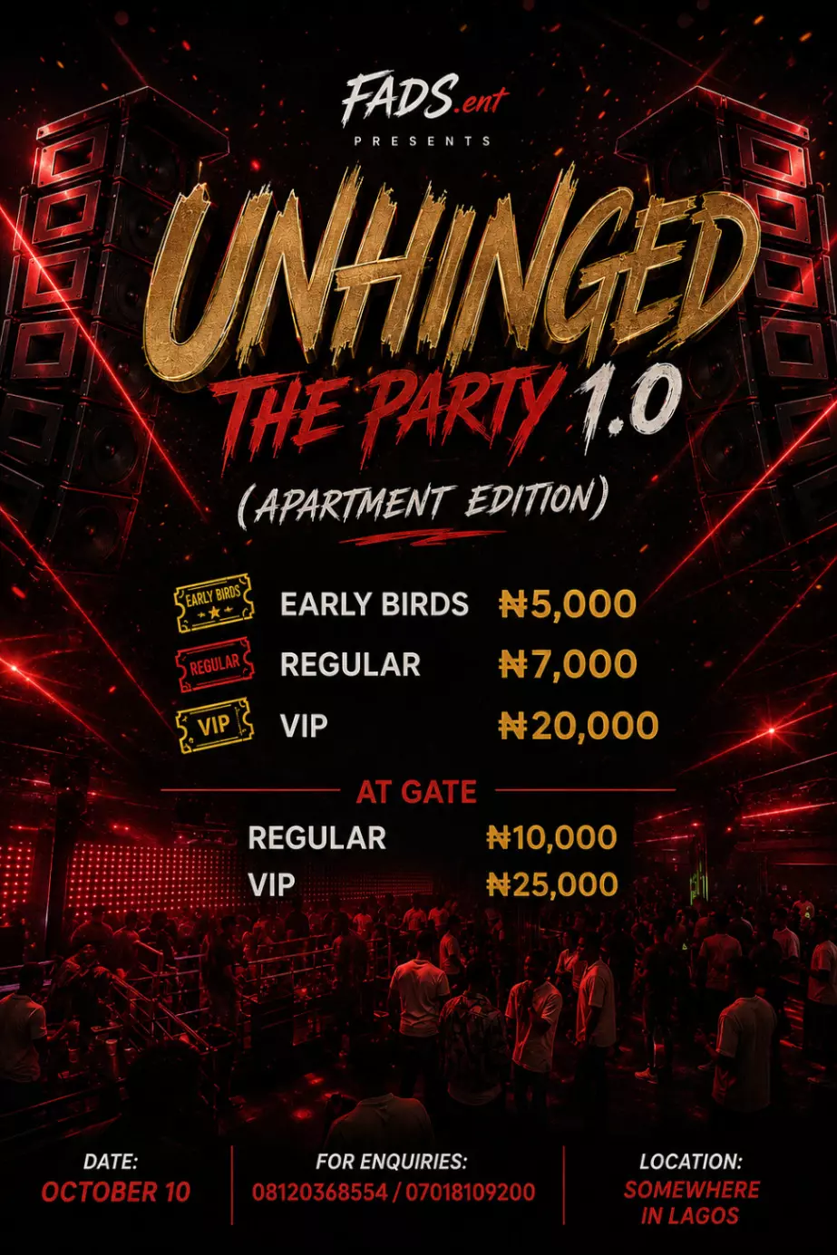 FADS.ENT PRESENTS: UNHINGED THE PARTY 1.0