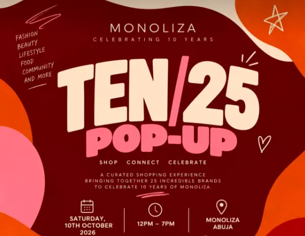 MONOLIZA TEN/25 POP-UP