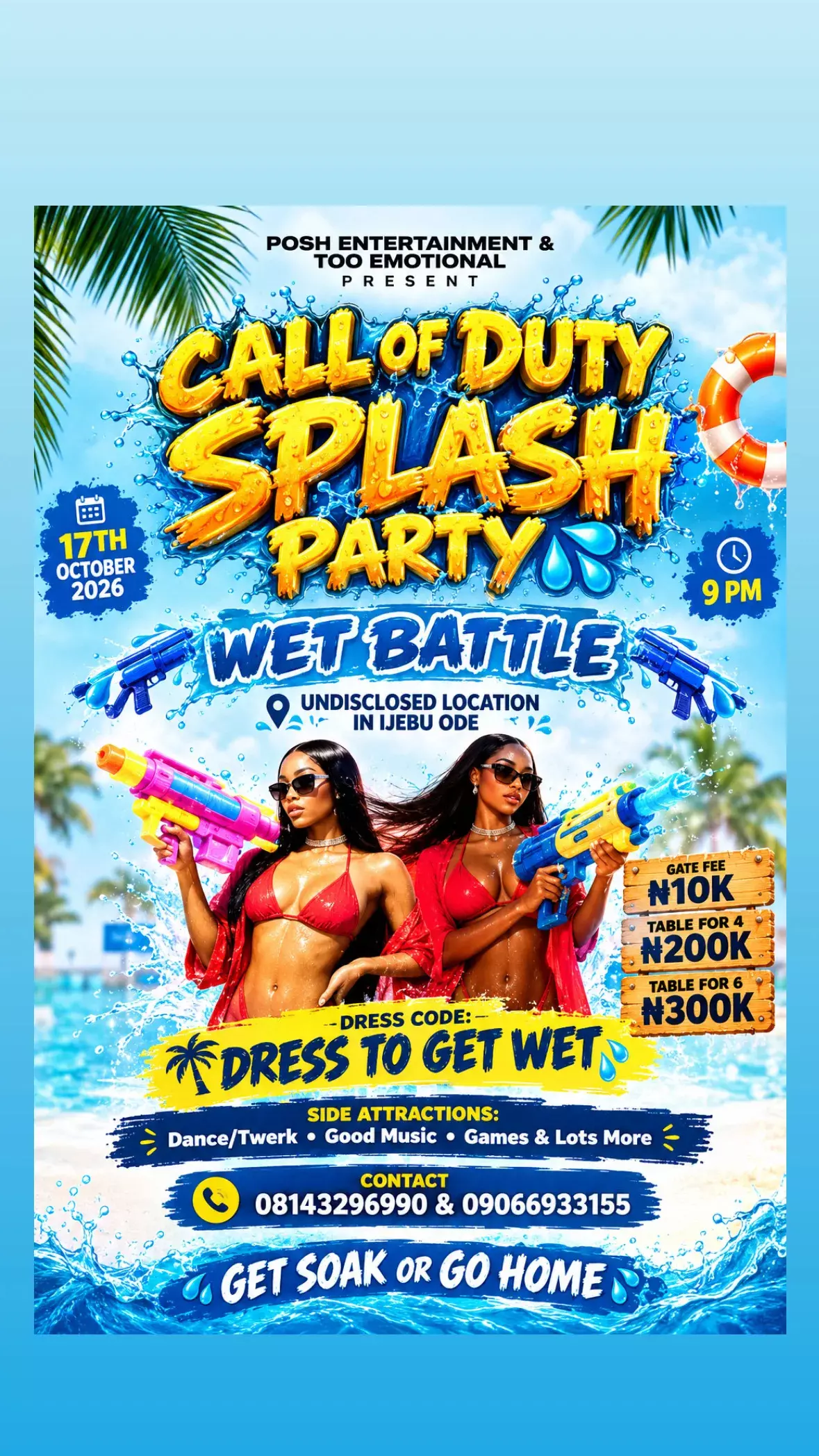CALL OF DUTY SPLASH PARTY — WET BATTLE