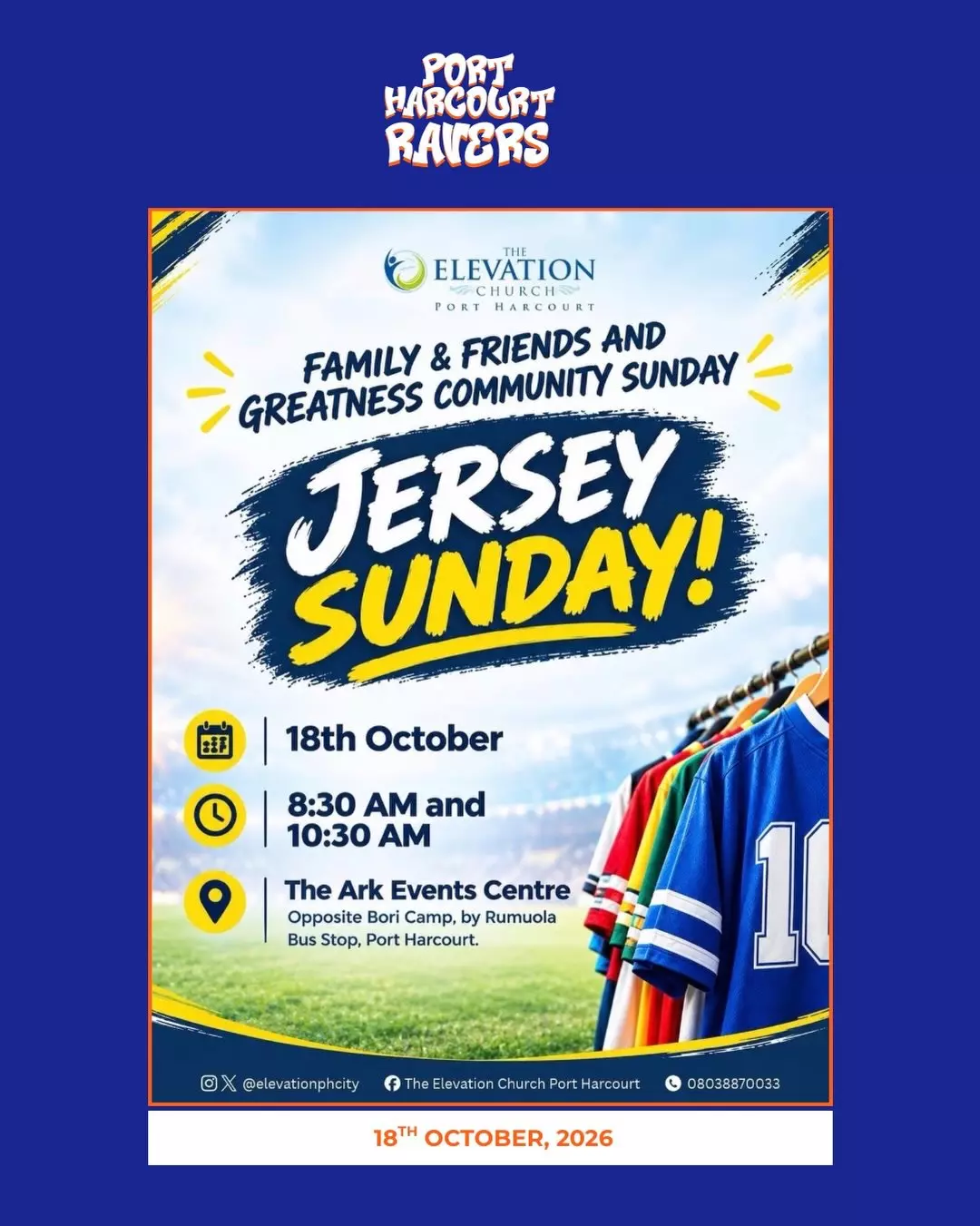 JERSEY SUNDAY 2026 – FAMILY & FRIENDS AND GREATNESS COMMUNITY SUNDAY