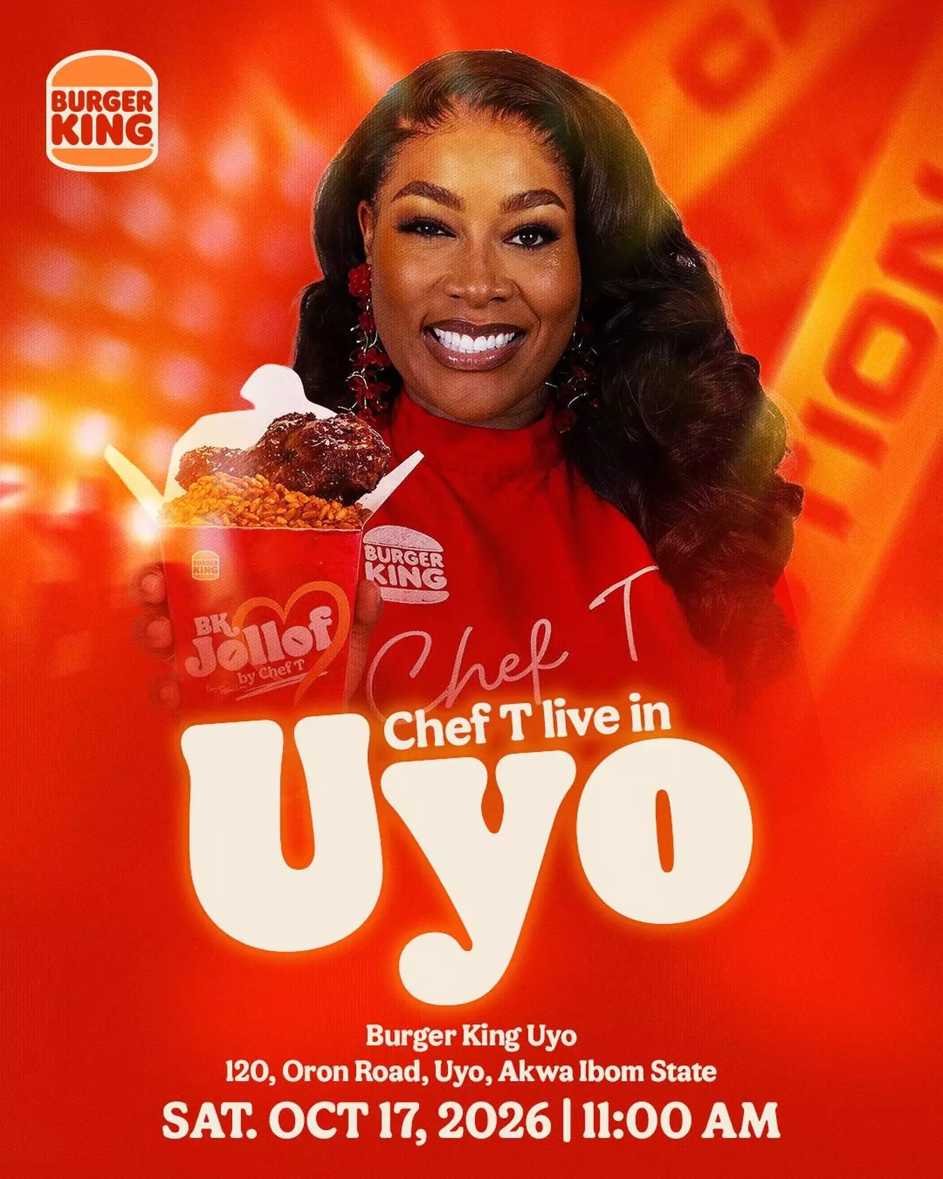 CHEF T LIVE IN UYO – BURGER KING JOLLOF EXPERIENCE