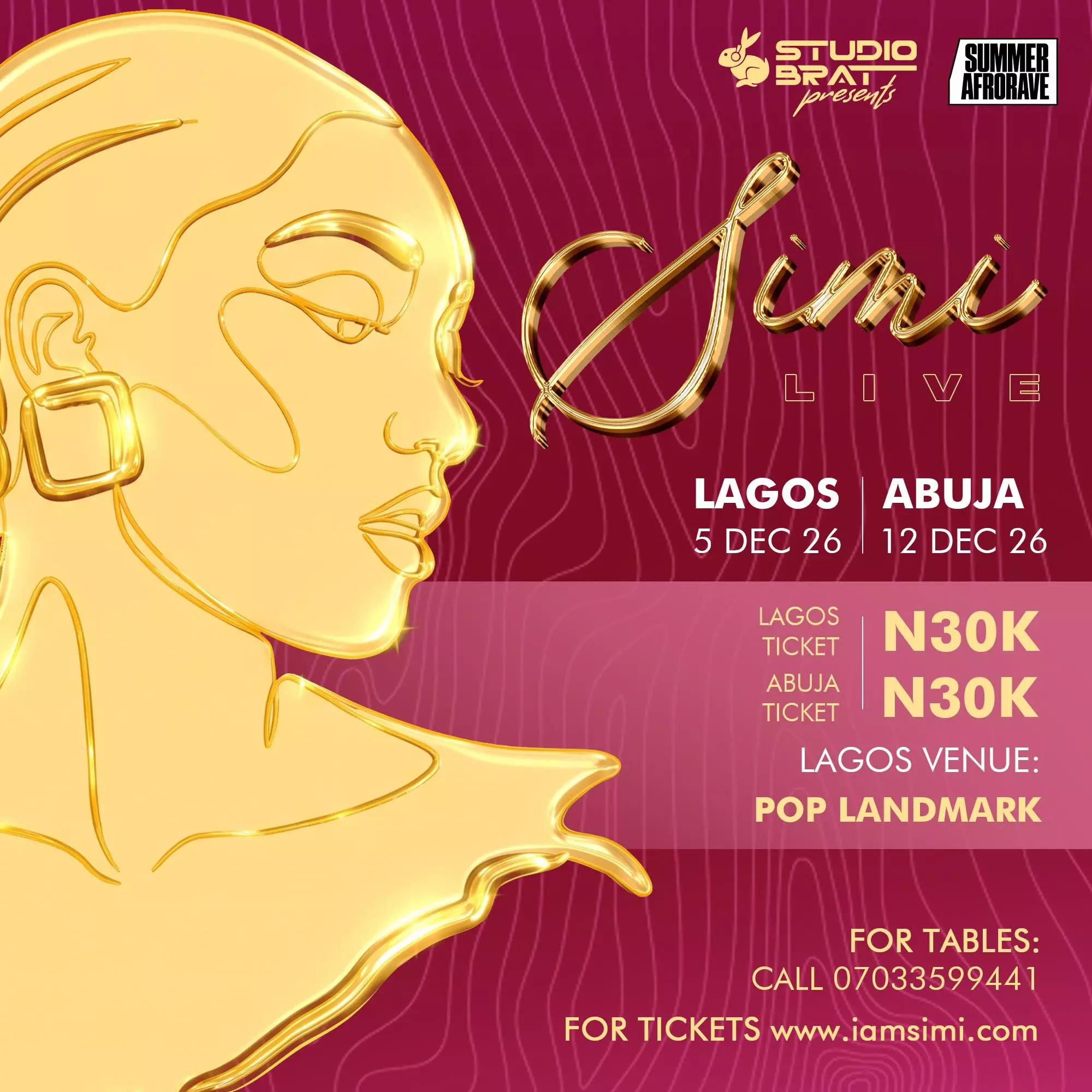 SIMI LIVE – STUDIO BRAT PRESENTS SUMMER AFRORAVE 2026