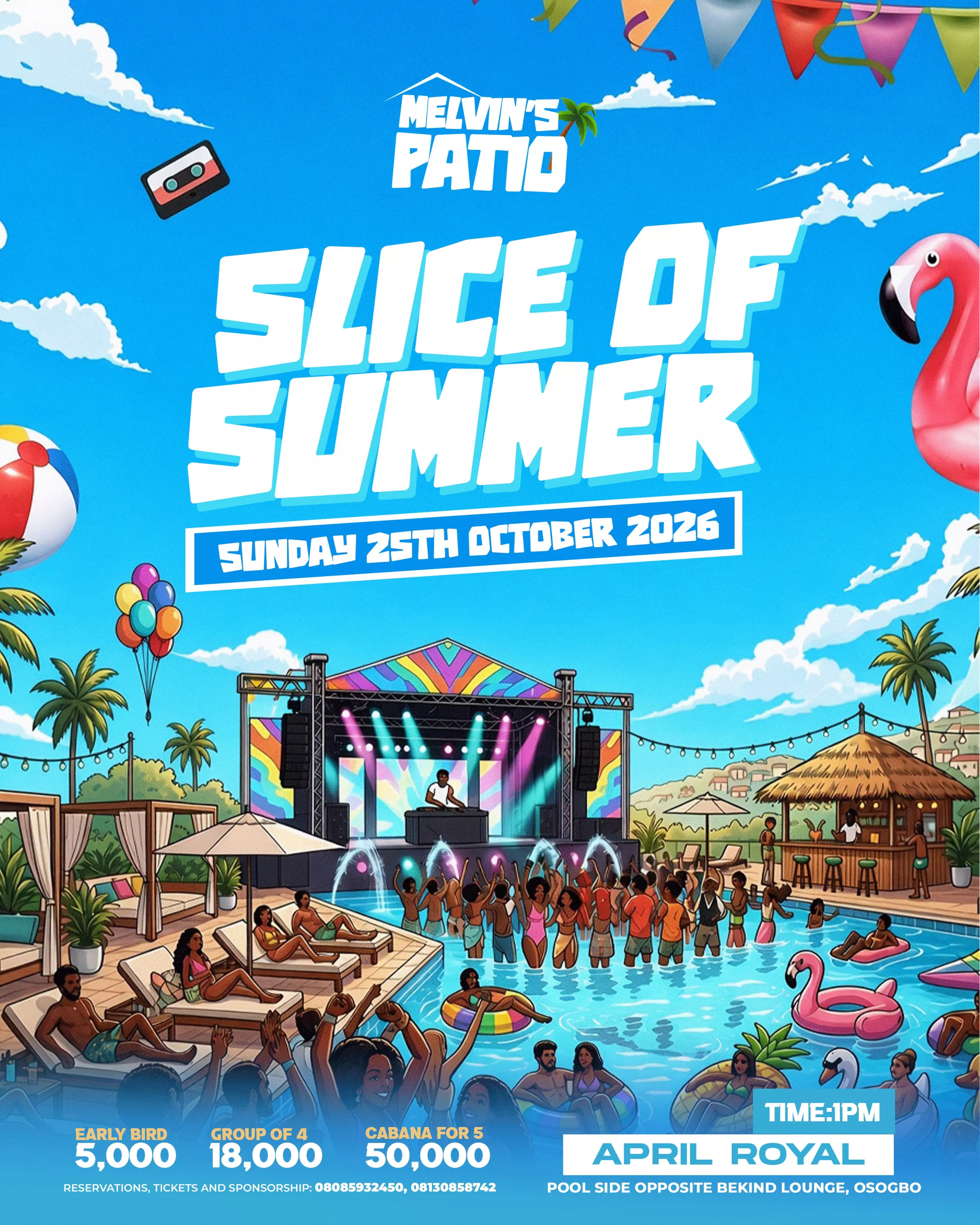 MELVIN'S PATIO SLICE OF SUMMER POOL PARTY