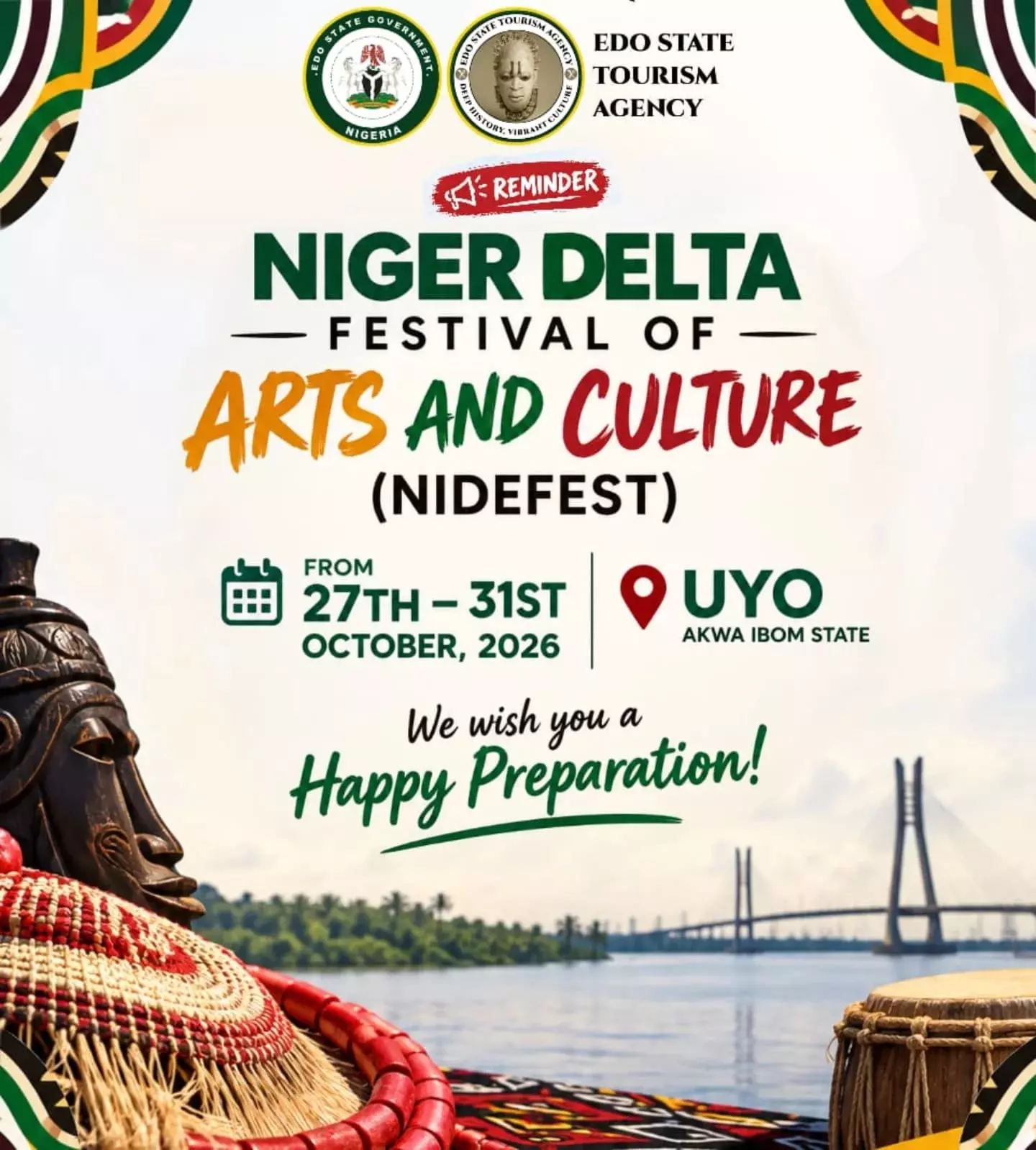 NIGER DELTA FESTIVAL OF ARTS AND CULTURE (NIDEFEST) 2026 – UYO, AKWA IBOM STATE