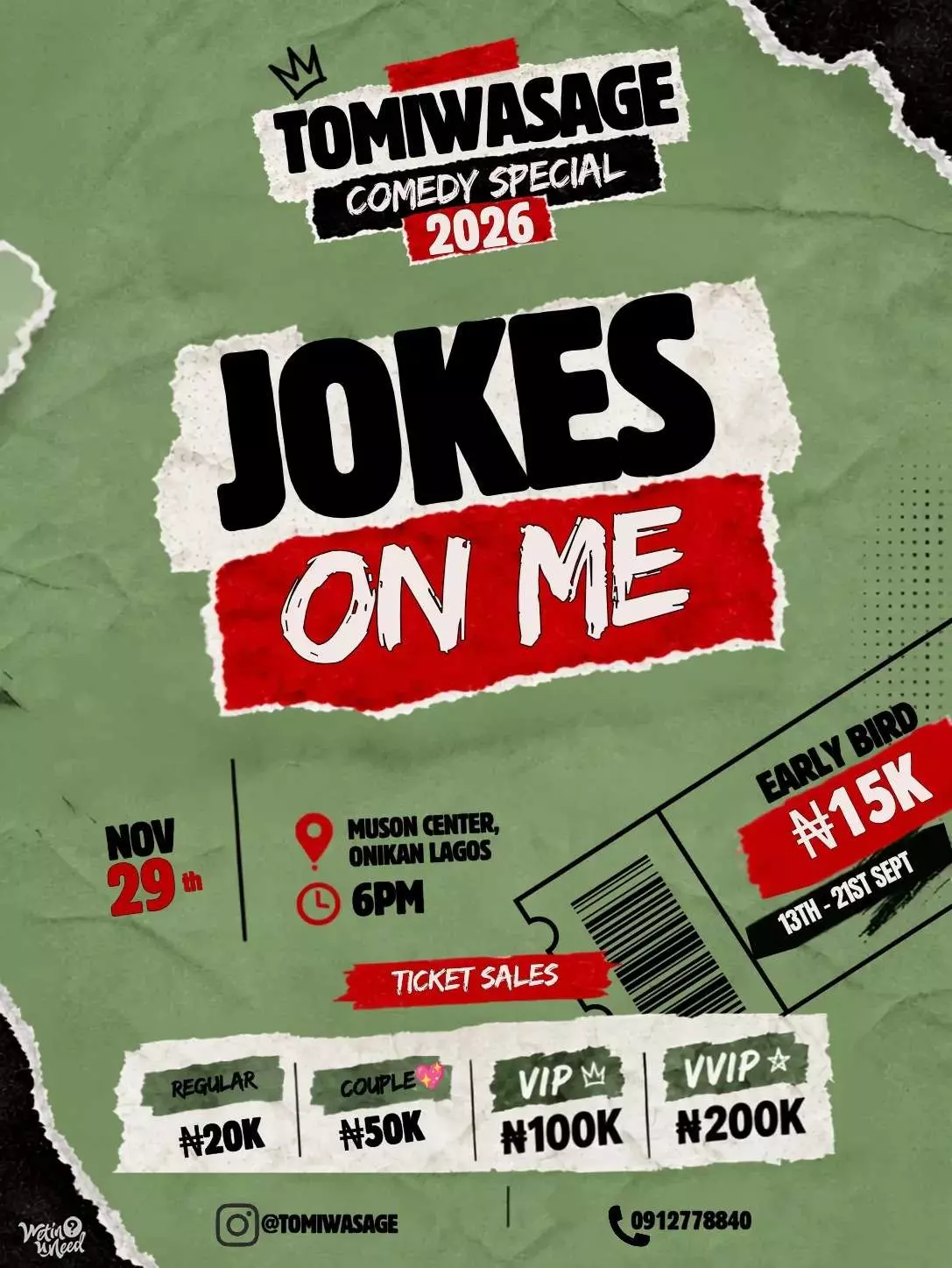 TOMIWASAGE COMEDY SPECIAL 2026