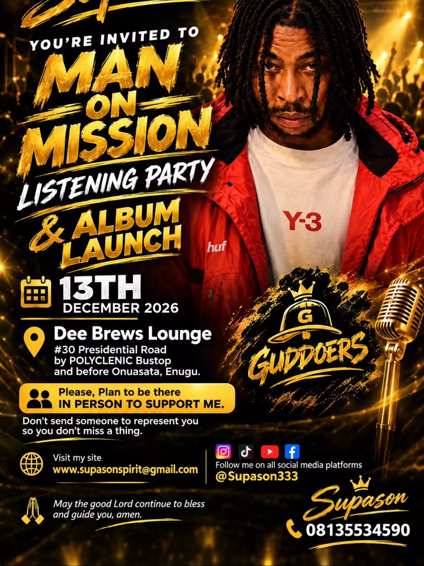 SUPASON "MAN ON MISSION" LISTENING PARTY & ALBUM LAUNCH