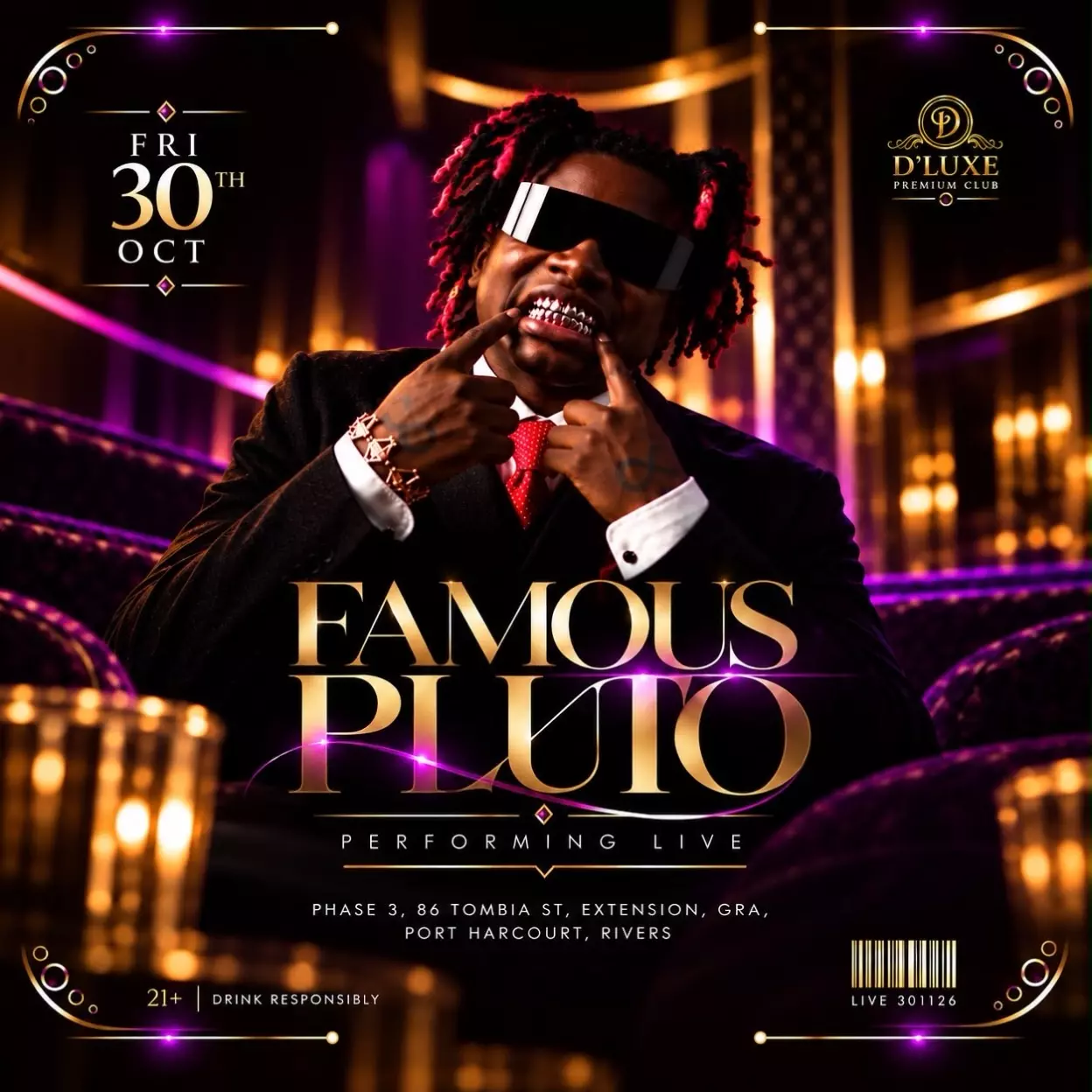 FAMOUS PLUTO LIVE IN PORT HARCOURT