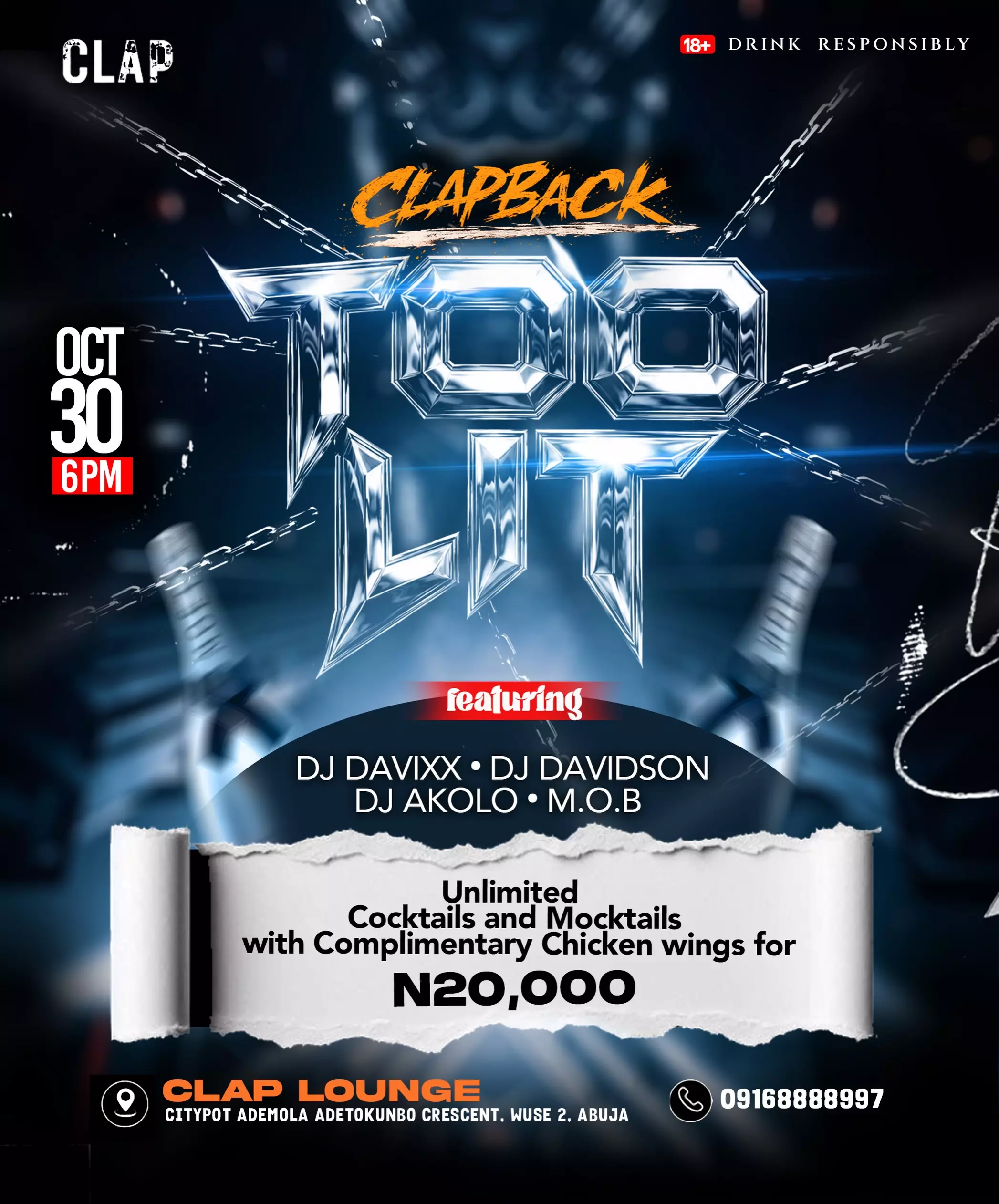 CLAPBACK TOO LIT – CLAP LOUNG